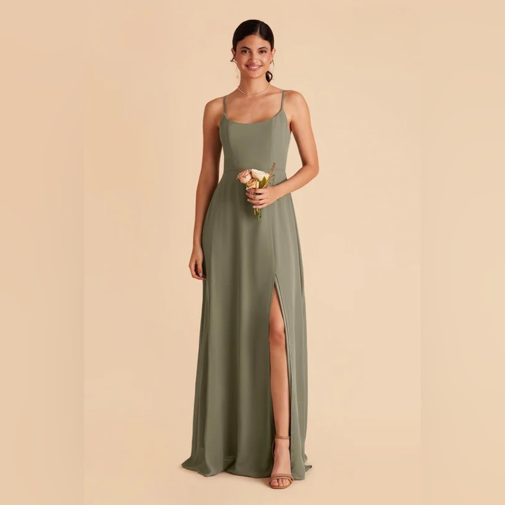 BIRDY GREY Amy Dress in Chiffon Moss Green XS NWT